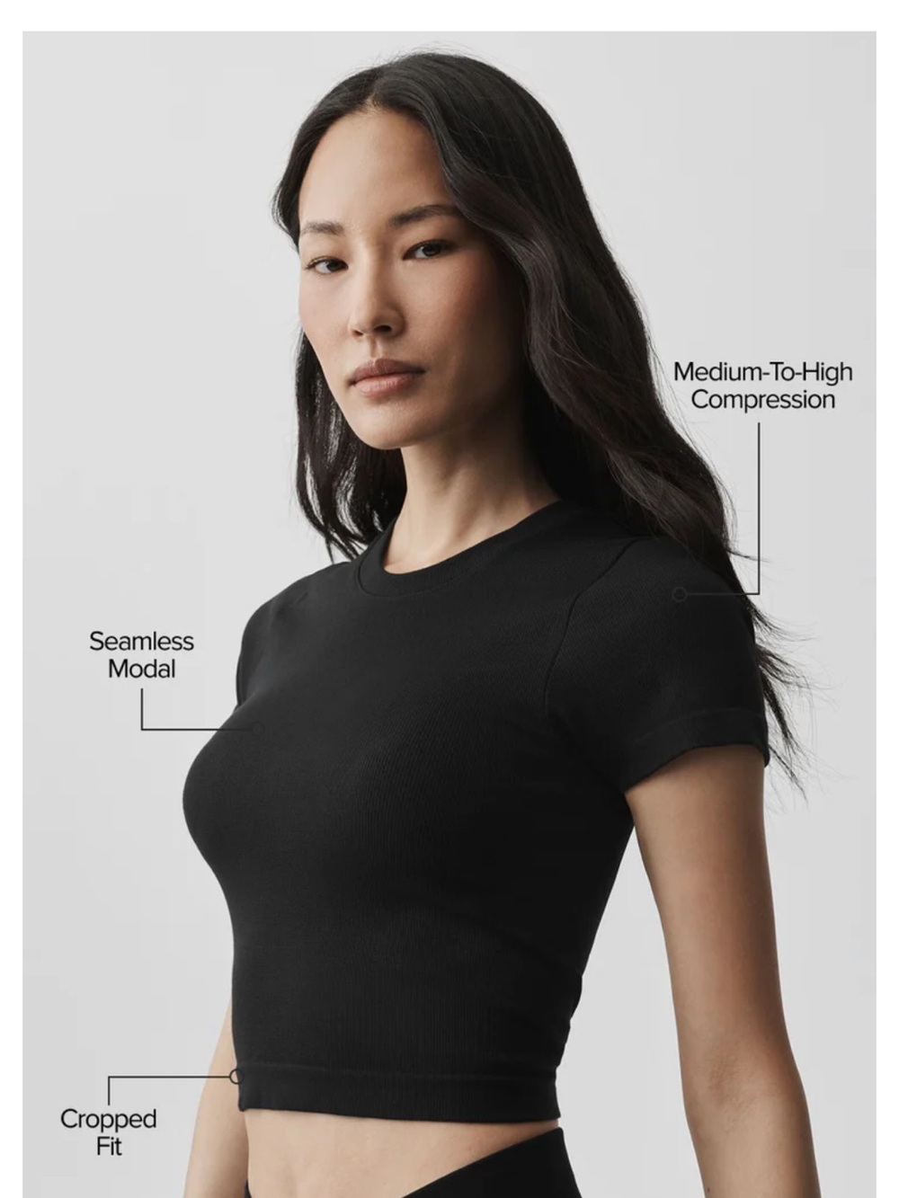ALO Seamless Modal Ribbed Cropped Short Sleeve